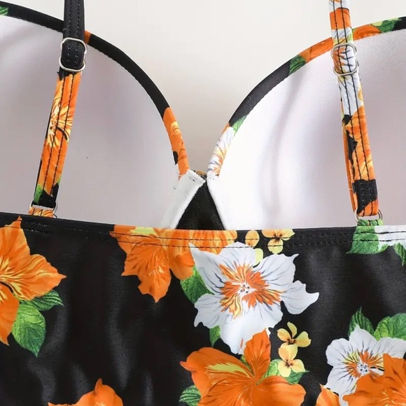 Floral Print Push Up High Waist Bikini Set - Picture 5 of 11
